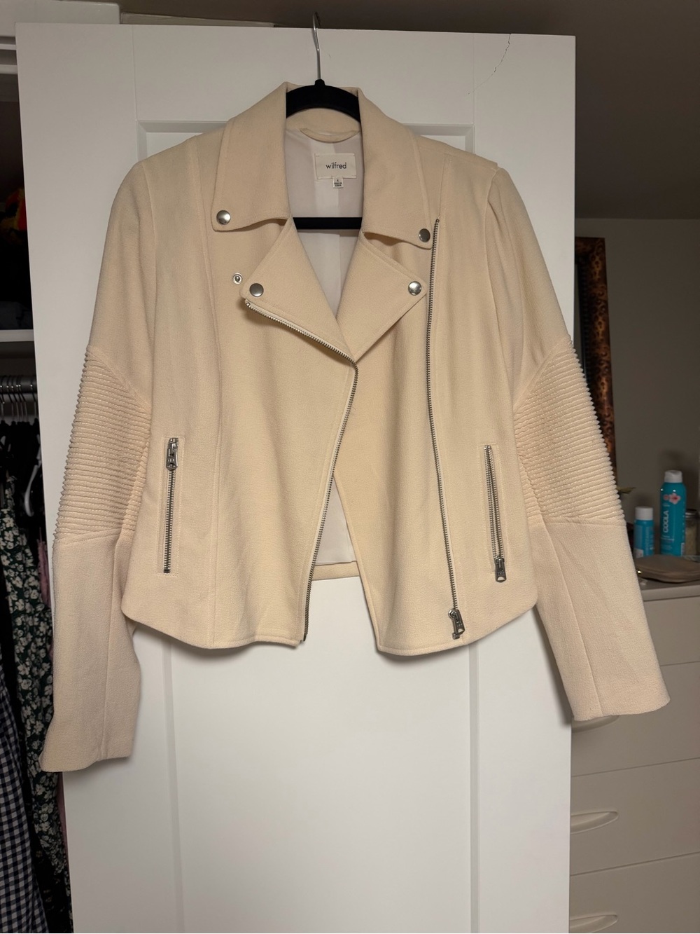 Aritzia (Wilfred) Cream Moto Jacket